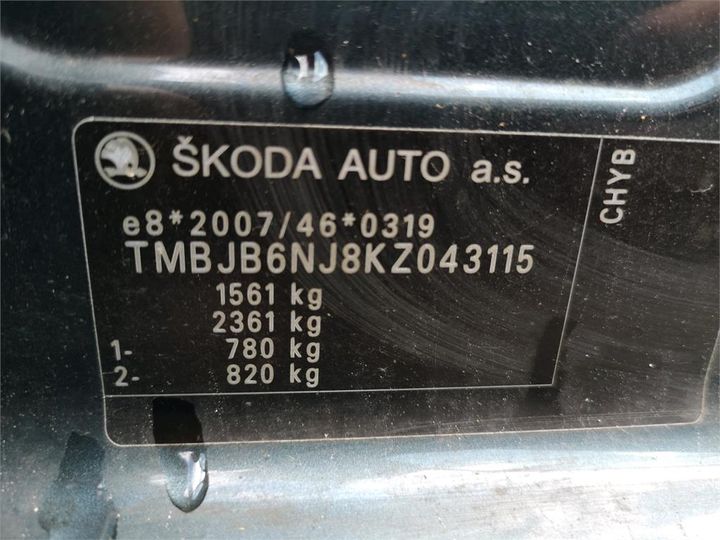 Photo 12 VIN: TMBJB6NJ8KZ043115 - SKODA FABIA COMBI 