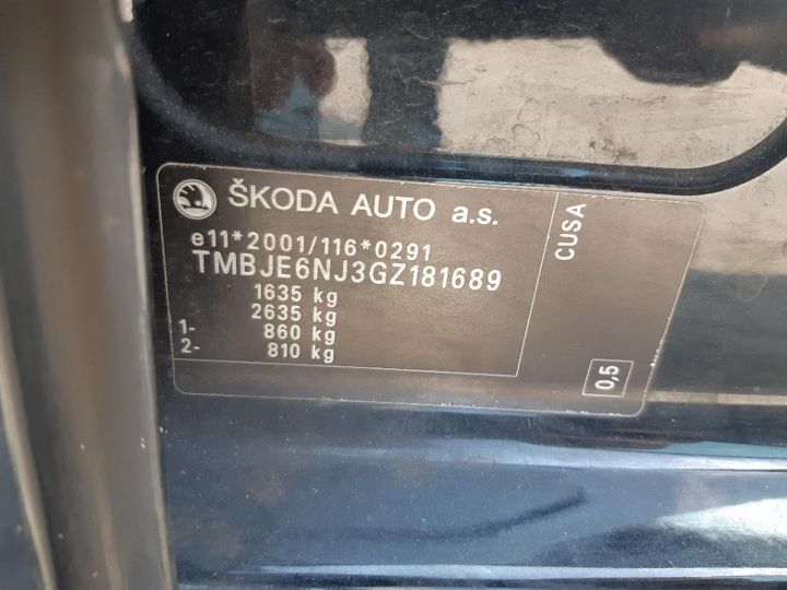 Photo 16 VIN: TMBJE6NJ3GZ181689 - SKODA FABIA 