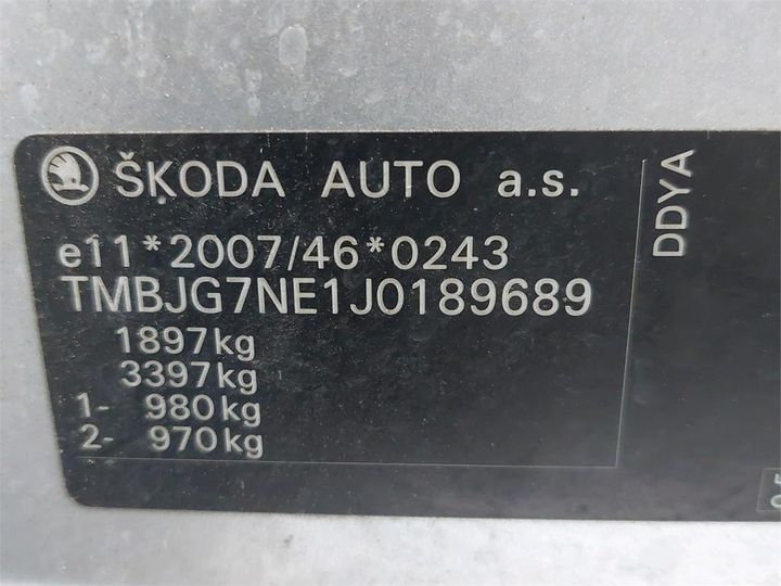 Photo 10 VIN: TMBJG7NE1J0189689 - SKODA OCTAVIA 