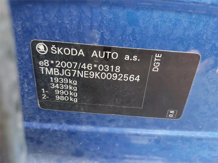 Photo 8 VIN: TMBJG7NE9K0092564 - SKODA OCTAVIA 