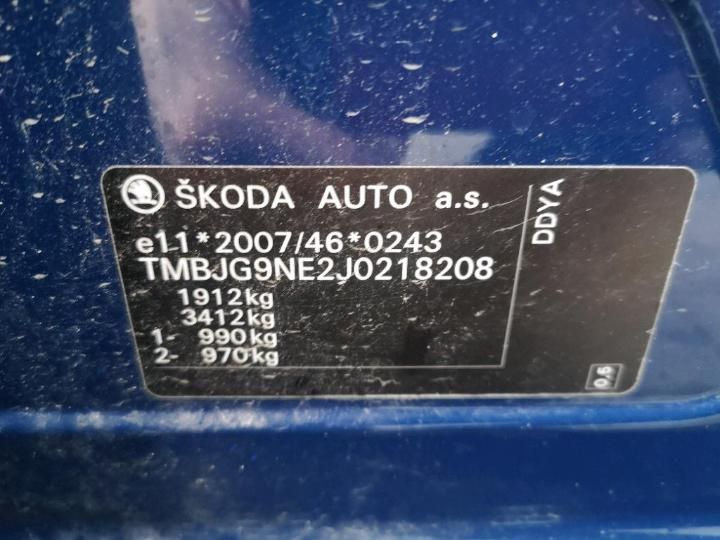 Photo 14 VIN: TMBJG9NE2J0218208 - SKODA OCTAVIA COMBI 