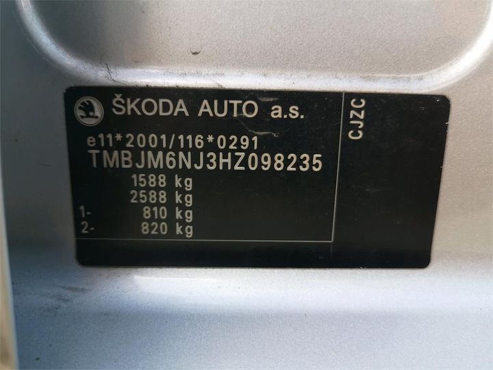 Photo 10 VIN: TMBJM6NJ3HZ098235 - SKODA FABIA 