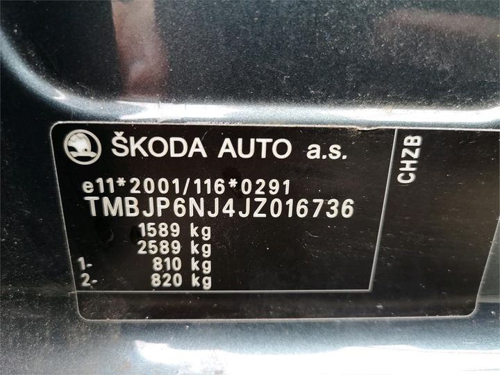 Photo 11 VIN: TMBJP6NJ4JZ016736 - SKODA FABIA 