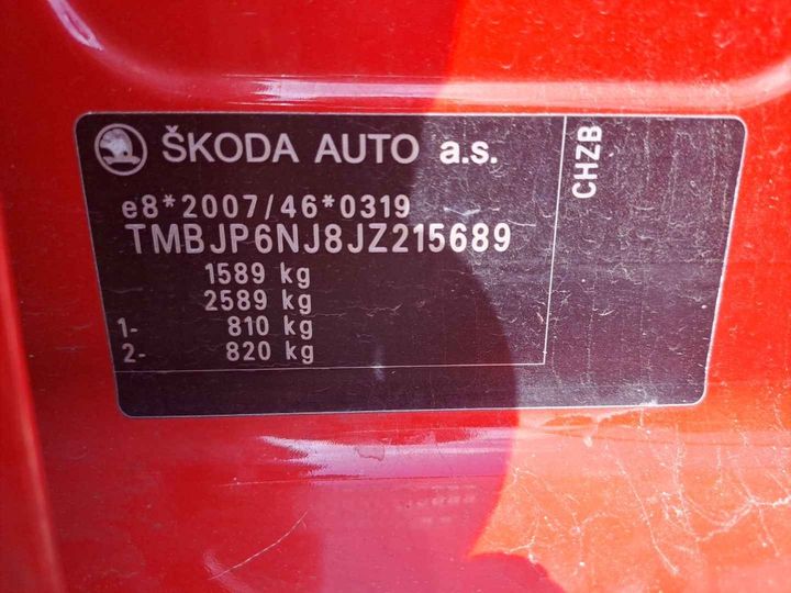 Photo 14 VIN: TMBJP6NJ8JZ215689 - SKODA FABIA 