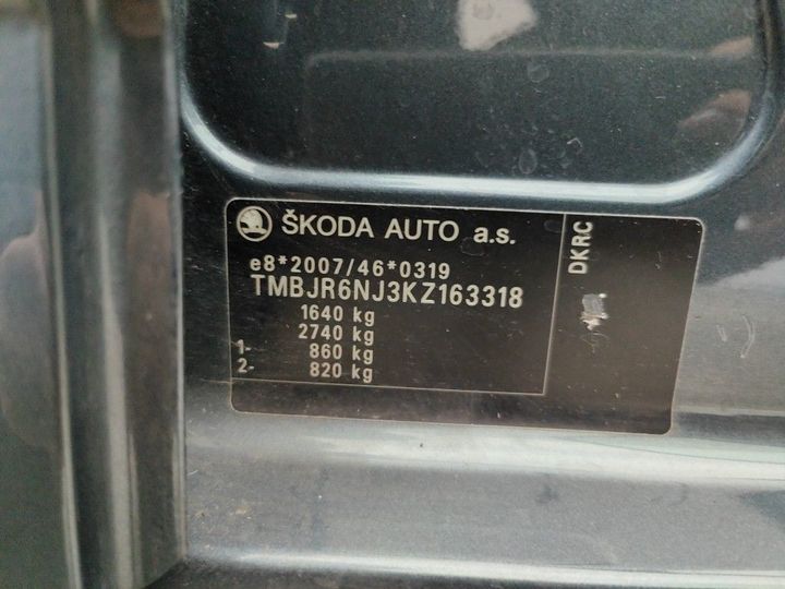 Photo 17 VIN: TMBJR6NJ3KZ163318 - SKODA FABIA 