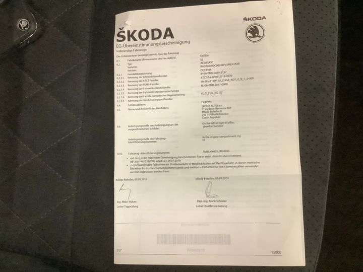 Photo 8 VIN: TMBLK9NE3L0034955 - SKODA OCTAVIA 