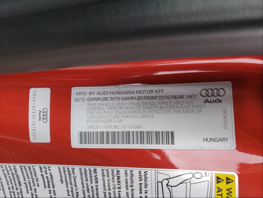 Photo 9 VIN: TRU41AFK9C1016084 - AUDI TTS PRESTI 