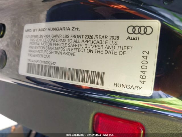 Photo 8 VIN: TRUA1AFV3N1002942 - AUDI TT S 