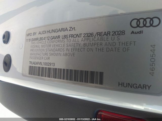 Photo 8 VIN: TRUAEAFV5L1002913 - AUDI TT COUPE 