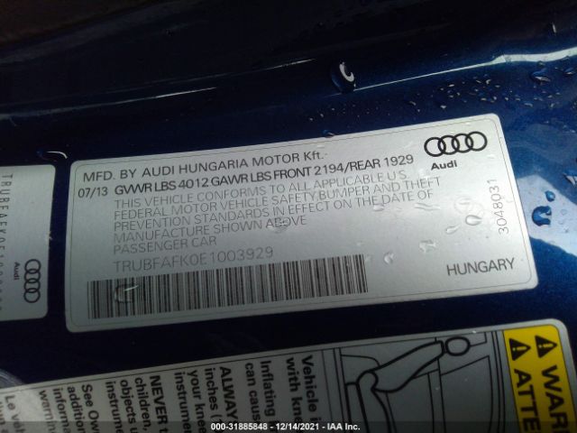 Photo 8 VIN: TRUBFAFK0E1003929 - AUDI TT 