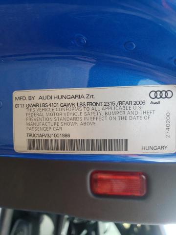 Photo 9 VIN: TRUC1AFV3J1001986 - AUDI TTS 