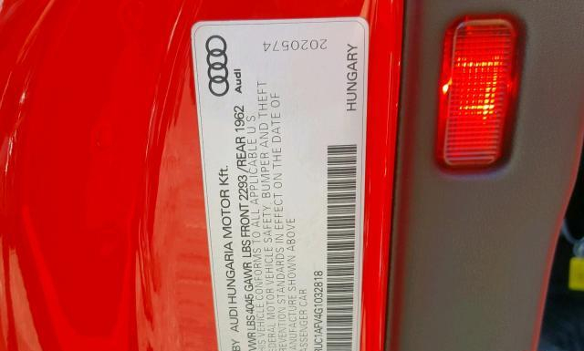 Photo 9 VIN: TRUC1AFV4G1032818 - AUDI TTS 