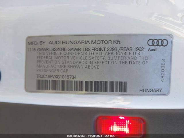 Photo 8 VIN: TRUC1AFVXG1019734 - AUDI TTS 