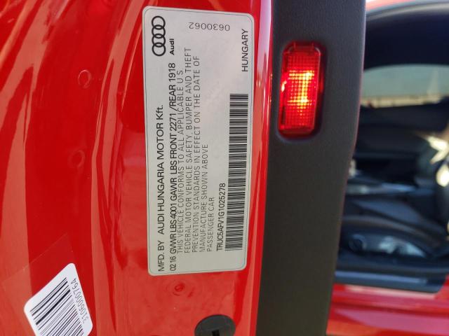 Photo 11 VIN: TRUC5AFV1G1025278 - AUDI TT 