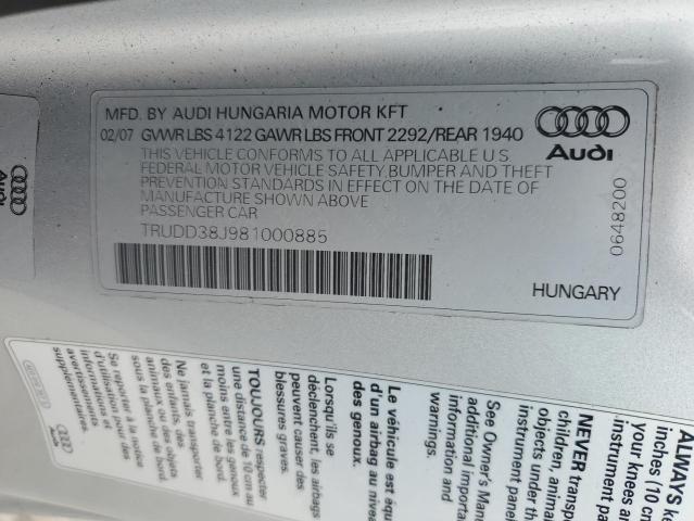 Photo 11 VIN: TRUDD38J981000885 - AUDI TT 3.2 QUA 