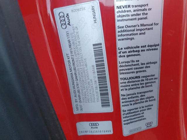 Photo 11 VIN: TRUMF38J381018468 - AUDI TT 