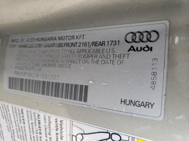 Photo 9 VIN: TRUMF38J781031207 - AUDI TT 2.0T 