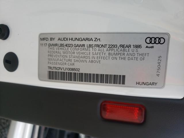 Photo 9 VIN: TRUT5CFV1J1008502 - AUDI TT 