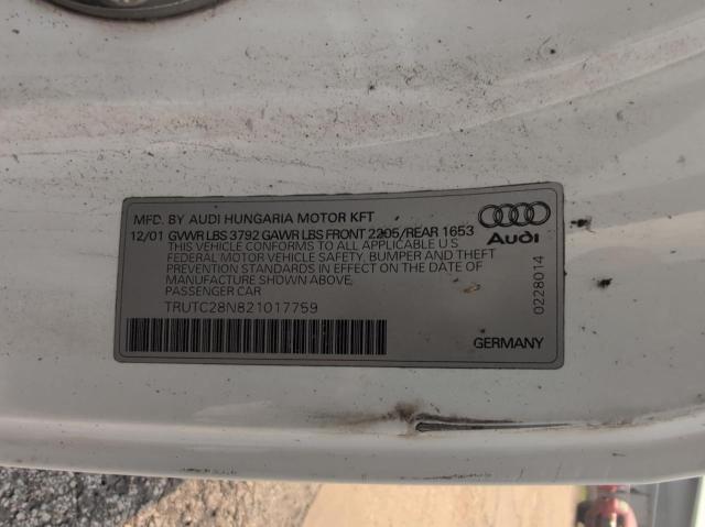 Photo 9 VIN: TRUTC28N821017759 - AUDI TT 