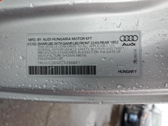 Photo 11 VIN: TRUWC28N421036841 - AUDI TT QUATTRO 