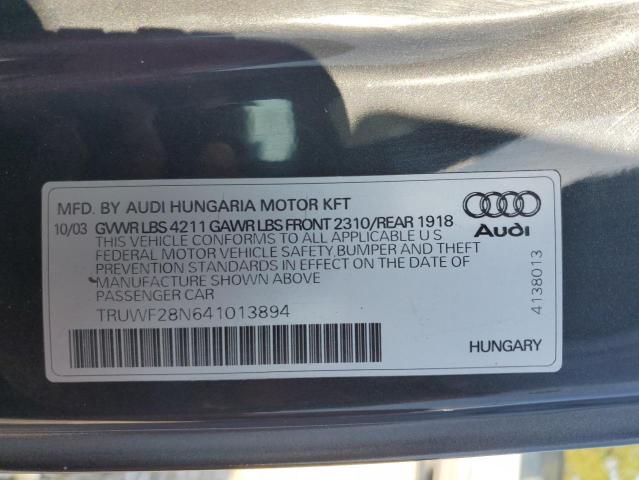 Photo 11 VIN: TRUWF28N641013894 - AUDI TT 3.2 QUA 