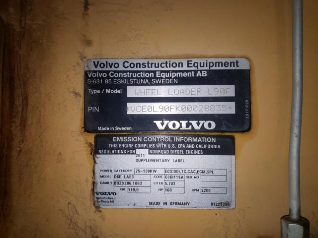 Photo 9 VIN: VCE0L90FK00028835 - VOLVO L90F 