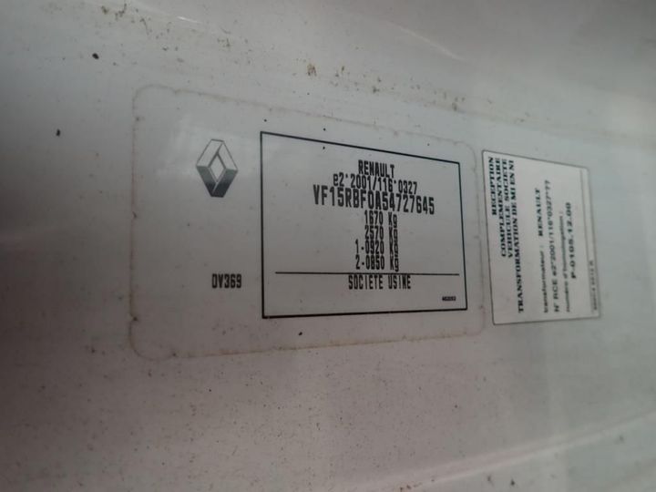 Photo 10 VIN: VF15RBF0A54727645 - RENAULT CLIO 5P SOCIETE (2 SEATS) 