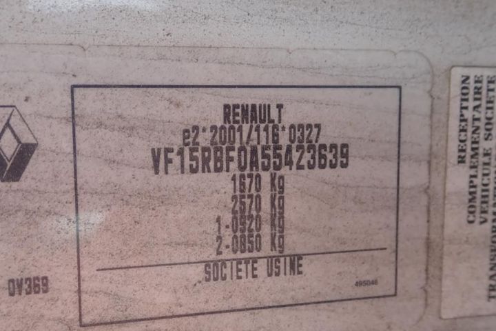 Photo 11 VIN: VF15RBF0A55423639 - RENAULT CLIO 5P SOCIETE (2 SEATS) 