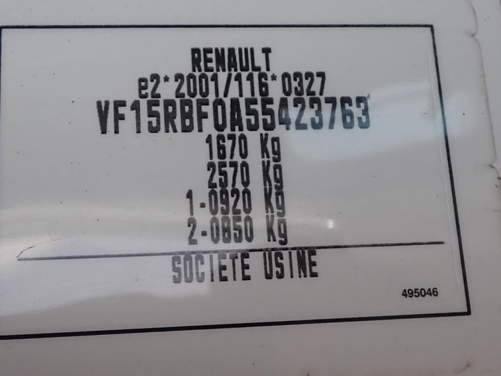 Photo 12 VIN: VF15RBF0A55423763 - RENAULT CLIO 5P SOCIETE (2 SEATS) 