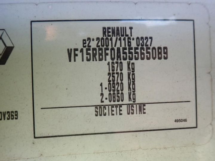 Photo 11 VIN: VF15RBF0A55565089 - RENAULT CLIO 5P SOCIETE (2 SEATS) 