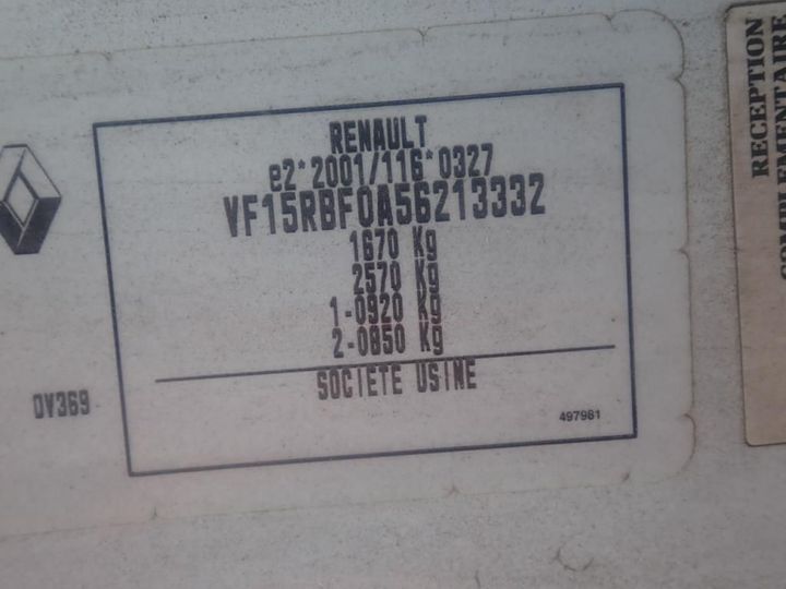 Photo 11 VIN: VF15RBF0A56213332 - RENAULT CLIO 5P SOCIETE (2 SEATS) 