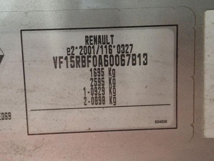 Photo 13 VIN: VF15RBF0A60067813 - RENAULT CLIO 5P SOCIETE (2 SEATS) 