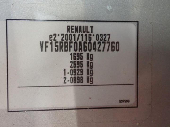 Photo 12 VIN: VF15RBF0A60427760 - RENAULT CLIO REV 