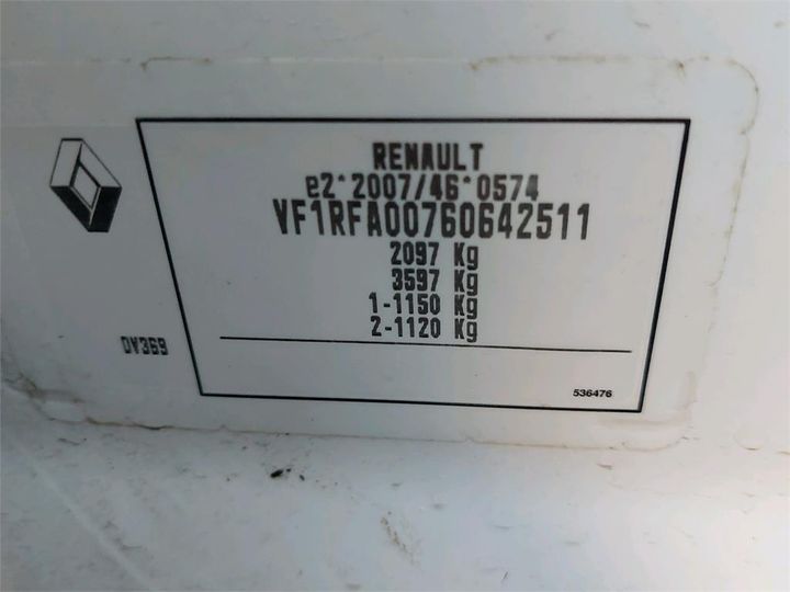 Photo 8 VIN: VF1RFA00760642511 - RENAULT SCENIC 