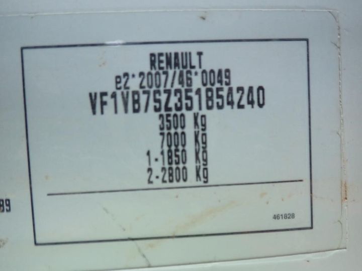 Photo 11 VIN: VF1VB7SZ351854240 - RENAULT MASTER CHASSIS CABINE 