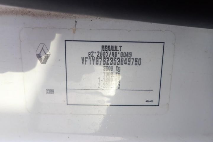 Photo 10 VIN: VF1VB7SZ353849750 - RENAULT MASTER CHASSIS CABINE 