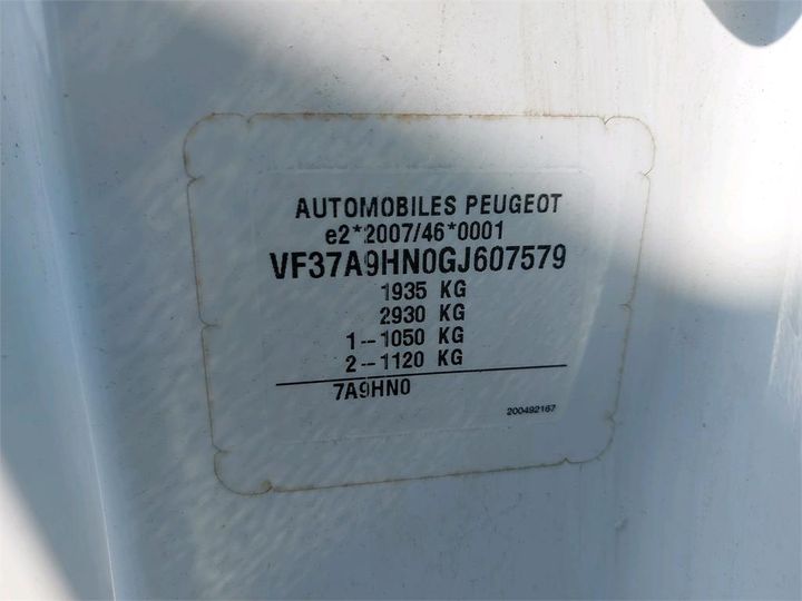 Photo 8 VIN: VF37A9HN0GJ607579 - PEUGEOT PARTNER 