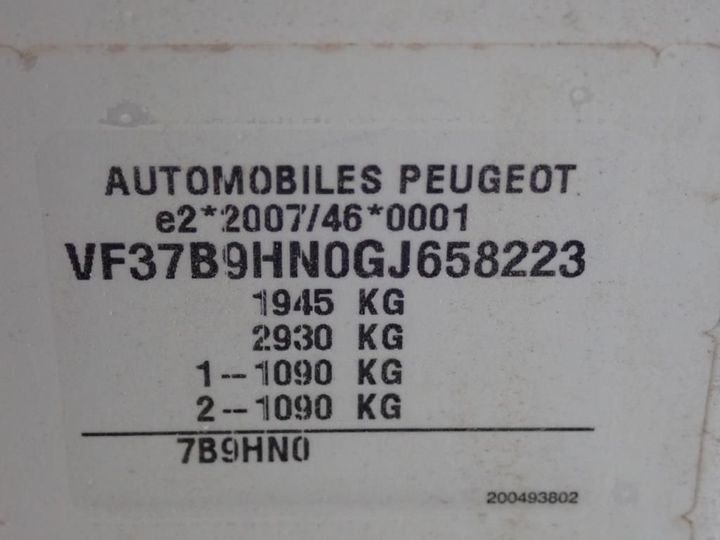 Photo 11 VIN: VF37B9HN0GJ658223 - PEUGEOT PARTNER 