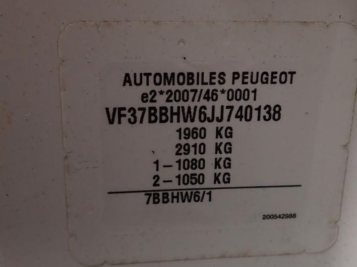 Photo 7 VIN: VF37BBHW6JJ740138 - PEUGEOT PARTNER 