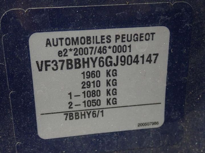 Photo 10 VIN: VF37BBHY6GJ904147 - PEUGEOT PARTNER 