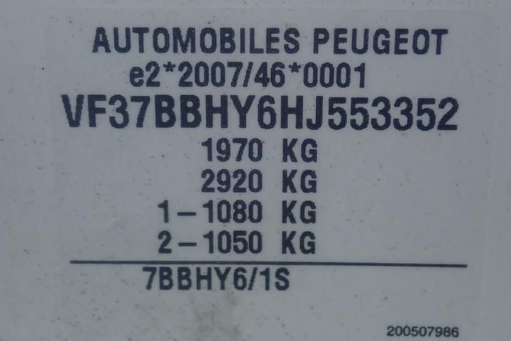 Photo 12 VIN: VF37BBHY6HJ553352 - PEUGEOT PARTNER 