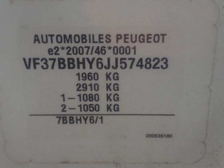 Photo 10 VIN: VF37BBHY6JJ574823 - PEUGEOT PARTNER 