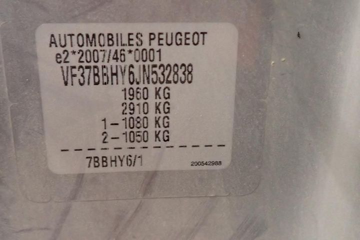 Photo 12 VIN: VF37BBHY6JN532838 - PEUGEOT PARTNER 