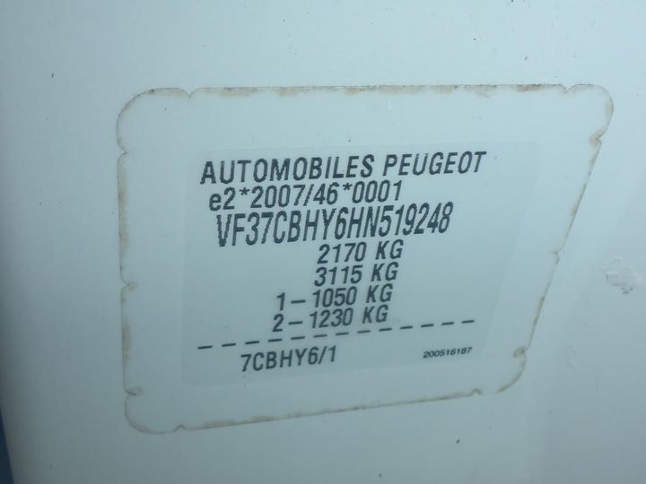 Photo 9 VIN: VF37CBHY6HN519248 - PEUGEOT PARTNER 