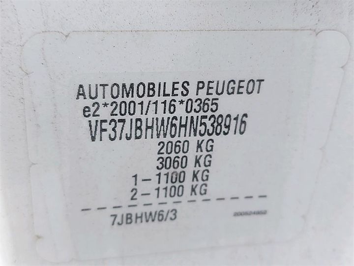 Photo 6 VIN: VF37JBHW6HN538916 - PEUGEOT PARTNER 