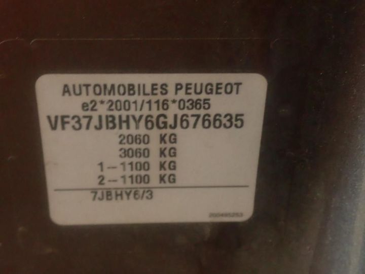 Photo 12 VIN: VF37JBHY6GJ676635 - PEUGEOT PARTNER TEPEE 