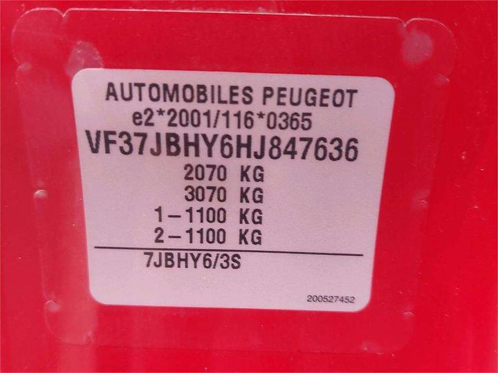 Photo 8 VIN: VF37JBHY6HJ847636 - PEUGEOT PARTNER TEPEE 