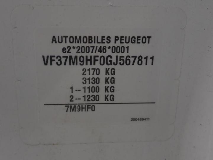 Photo 10 VIN: VF37M9HF0GJ567811 - PEUGEOT PARTNER CABINE APPROFONDIE 