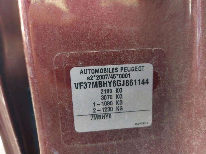 Photo 8 VIN: VF37MBHY6GJ861144 - PEUGEOT PARTNER CABINE APPROFONDIE 