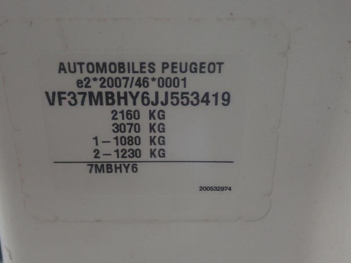 Photo 10 VIN: VF37MBHY6JJ553419 - PEUGEOT PARTNER 